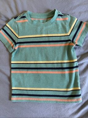 Cat & Jack Mint Green Short Sleeve Stripe Tee